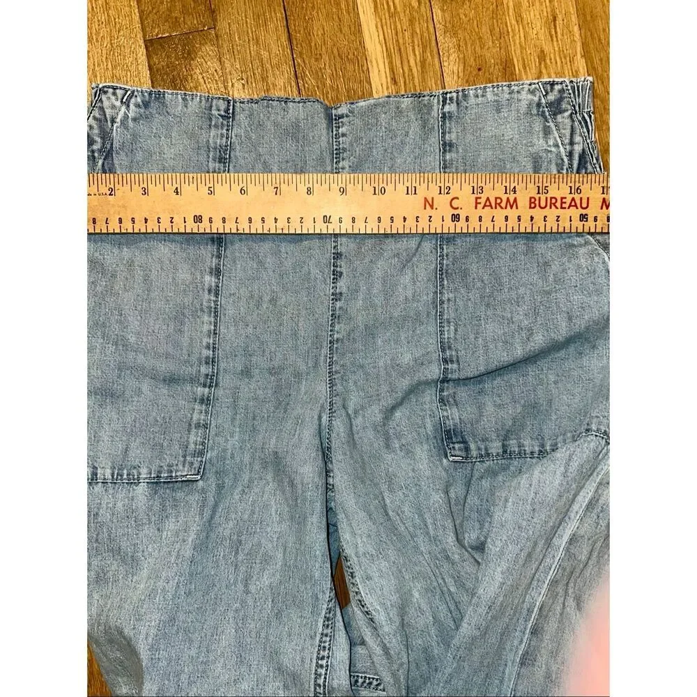 We The Free Free People Breezy Denim Pull-On Jeans Adirondack Size Medium M 8 10 - Picture 6 of 8